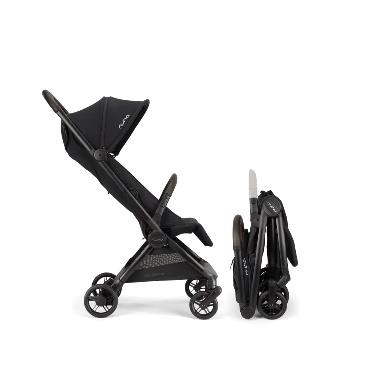 Nuna VIAA cabn Lightweight Travel Stroller -  Caviar - Lightweight & Ultra-Compact
